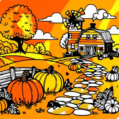 pumpkin fall scenery