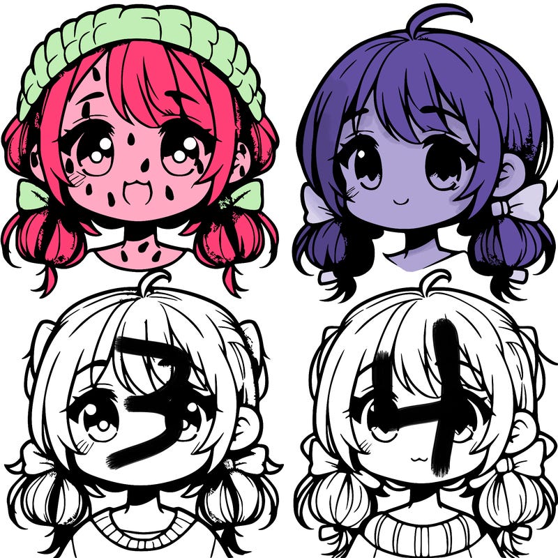 manga character girl kid