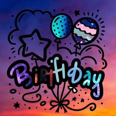 birthday words with ballon’s