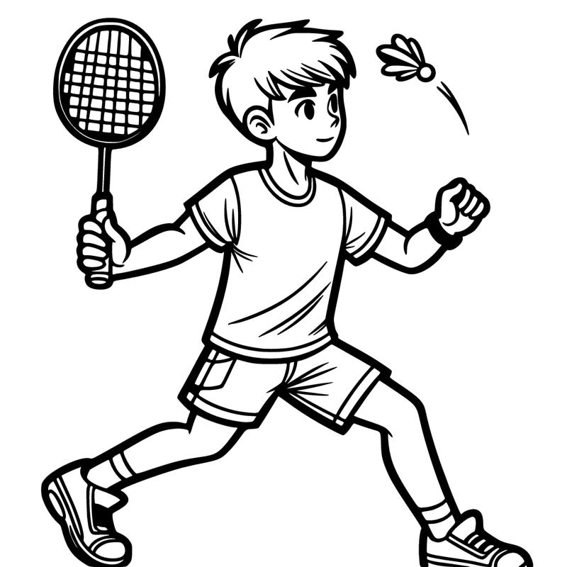 a teenager plays a round of badminton