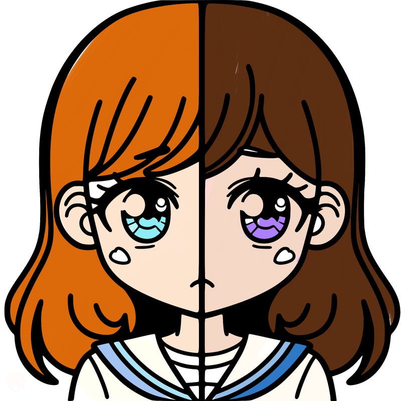 a split of a girl