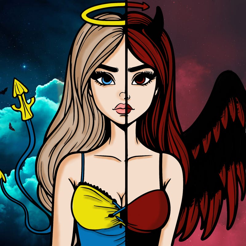 devil vs angel realistic girl