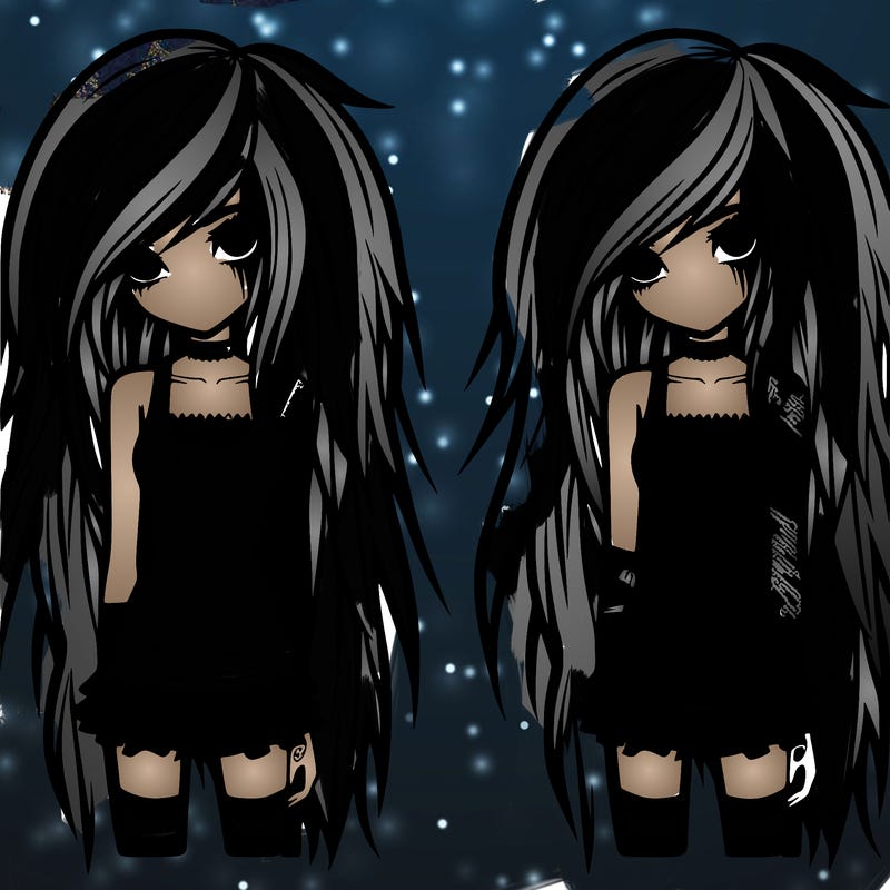 emo girls with tang tops and really long hair