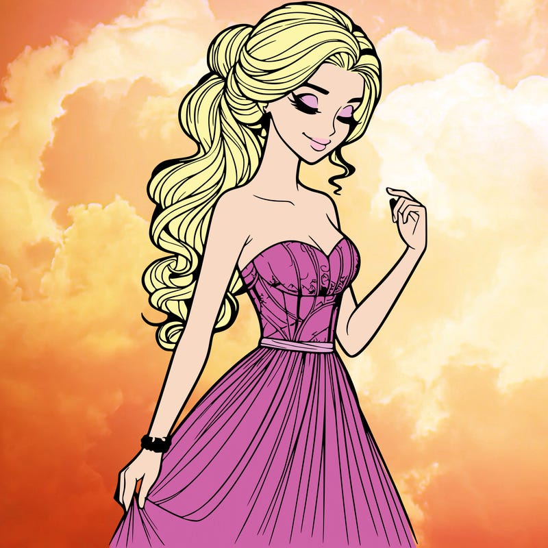 a realistic woman wearing an elegant dress