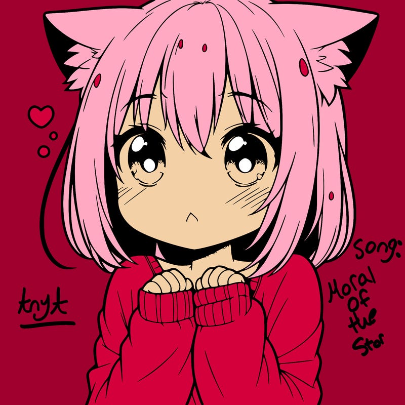 shy anime catgirl