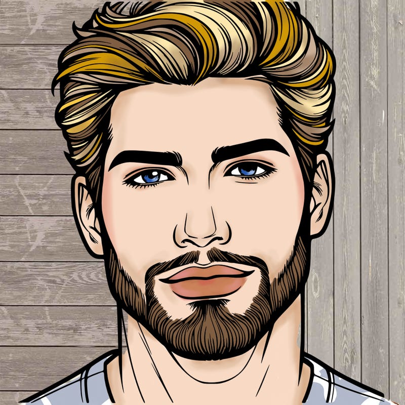 detailed handsome face