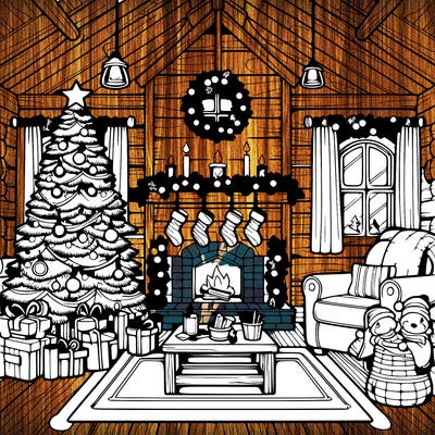 christmas house interior