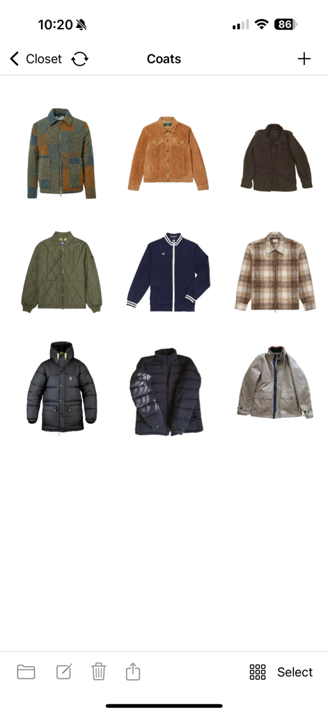 Stylebook Men - Digital inventory of men's coats and jackets in the Stylebook Men app