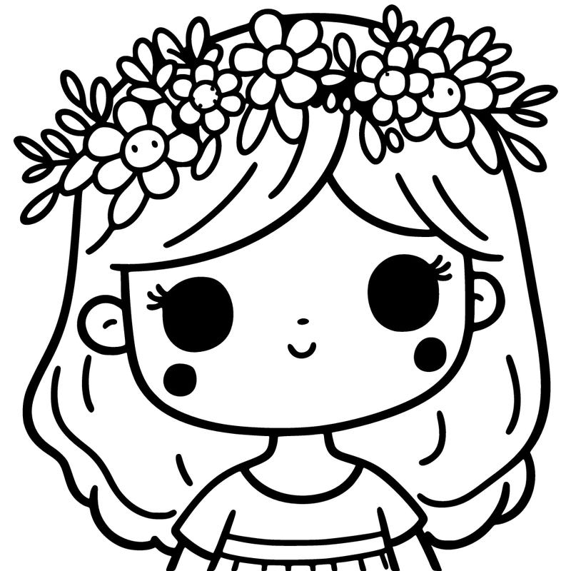girl with flowers crown