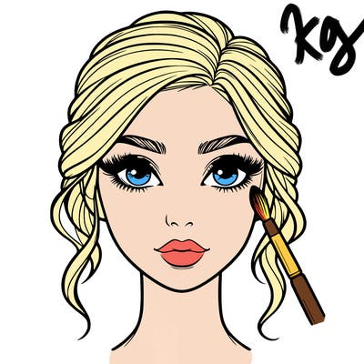 realistic person with makeup