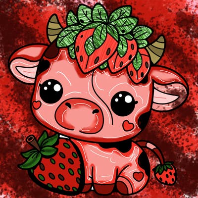 cute strawberry cow
