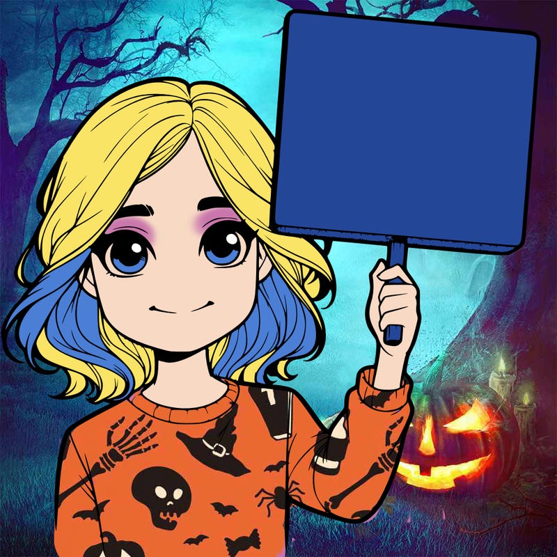 realistic girl holding up a sign