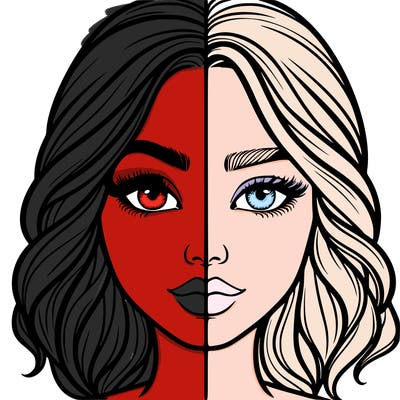 realistic girl split half