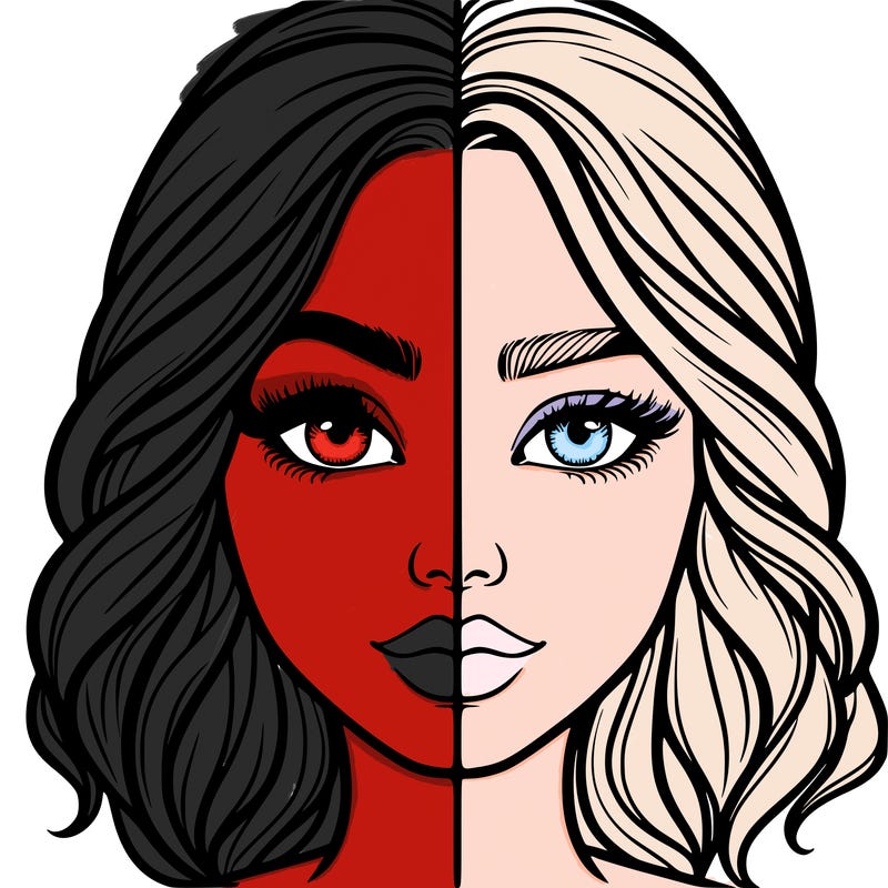 realistic girl split half