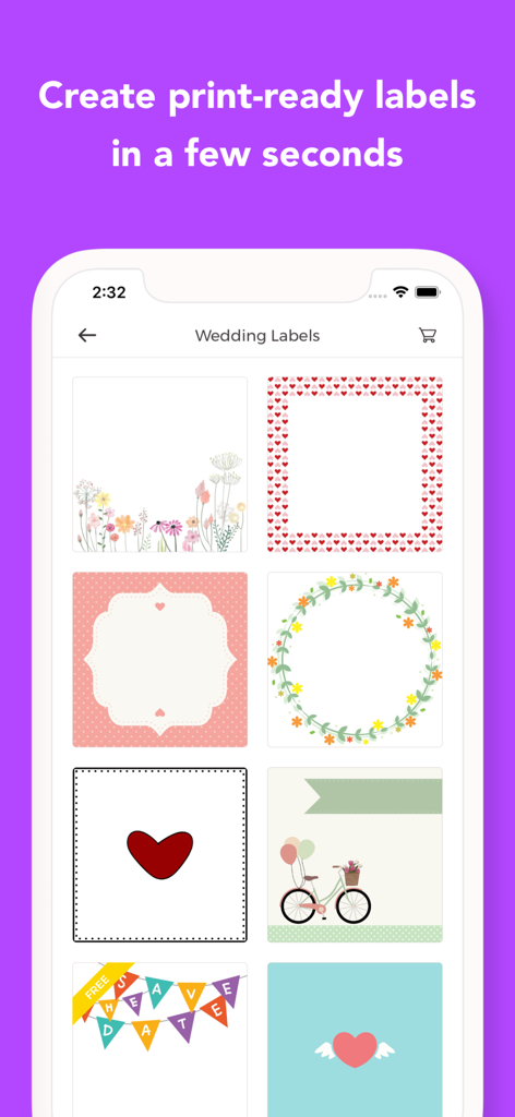 Labelr: Label & Sticker Maker - Wedding label design templates in the Labelr sticker maker app.