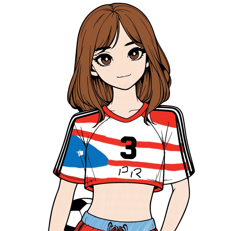 realistic girl wearing soccer jersey