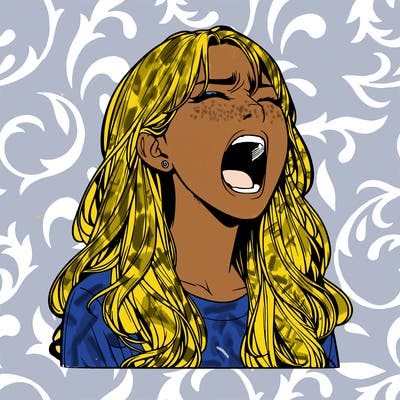 screaming realistic, girl