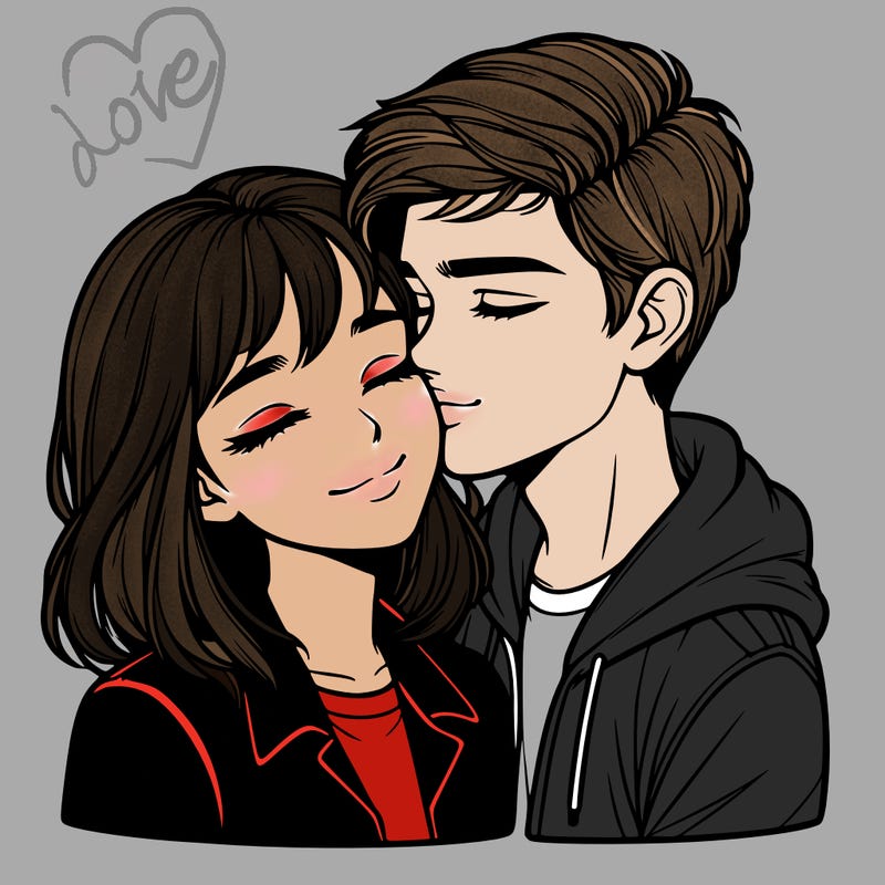 realistic girl and boy  love