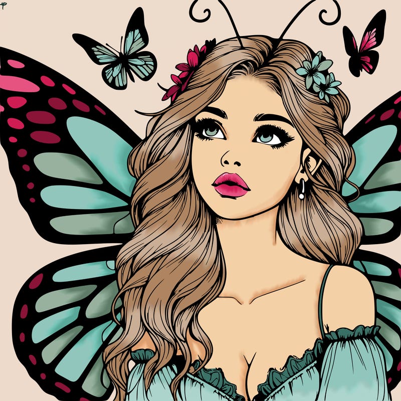 butterfly fairy realistic girl
