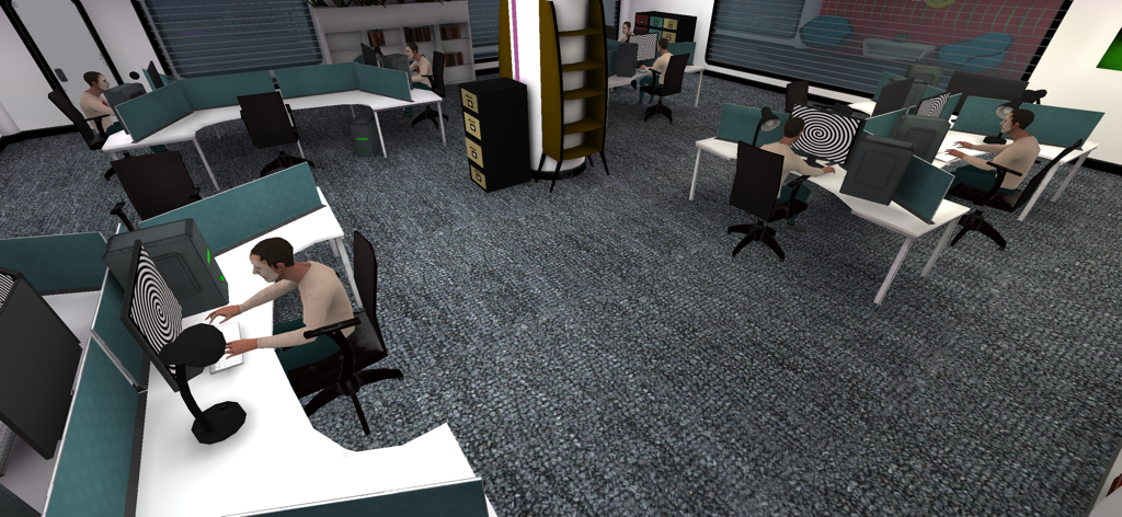 Smiling-X: Horror Game - Hypnotized workers in the cursed office of Smiling-X Horror Game