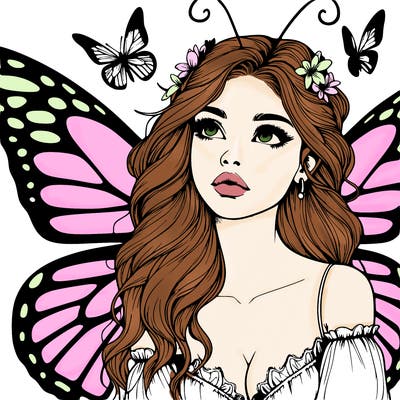 butterfly fairy realistic girl
