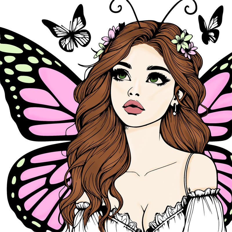 butterfly fairy realistic girl