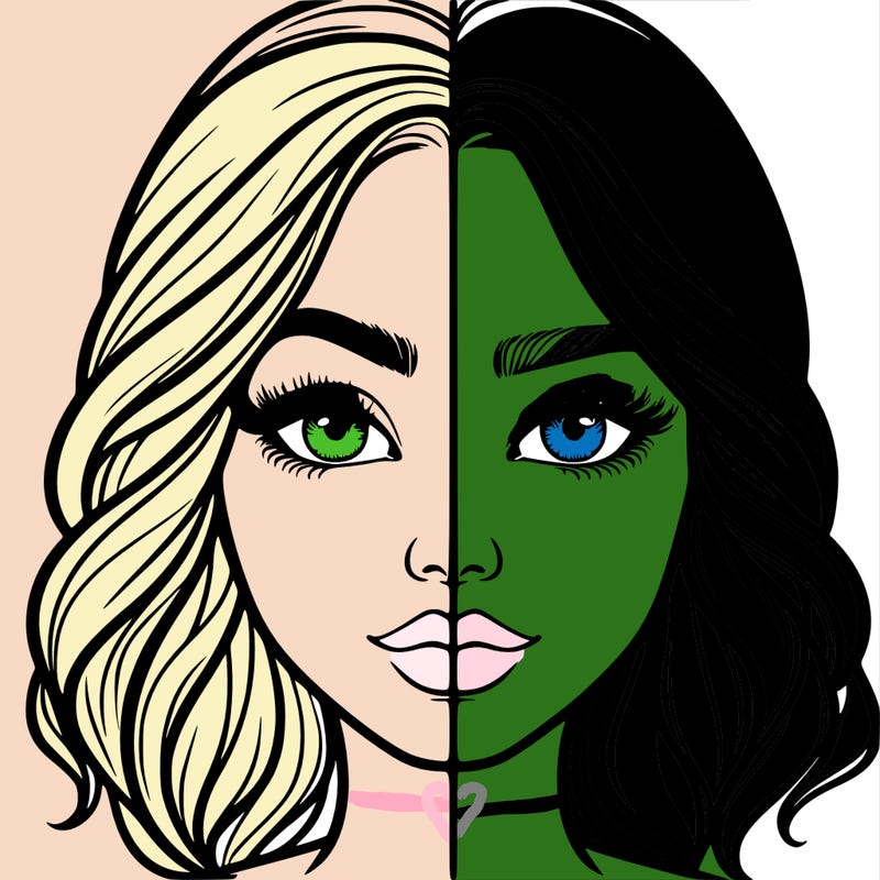 realistic girl split half