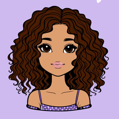 realistic girl with curly hair