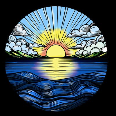 realistic sunset
