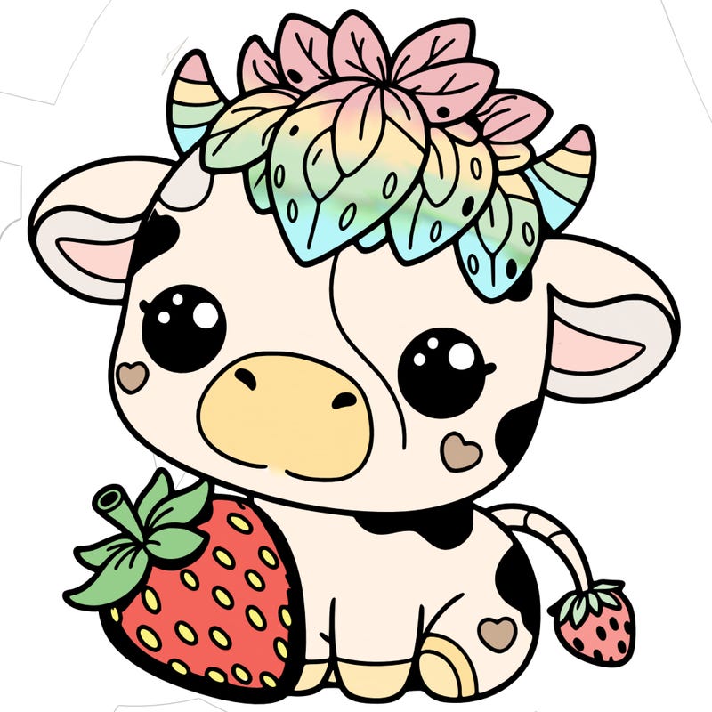 cute strawberry cow