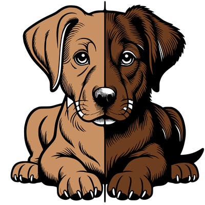 realistic dog split picture