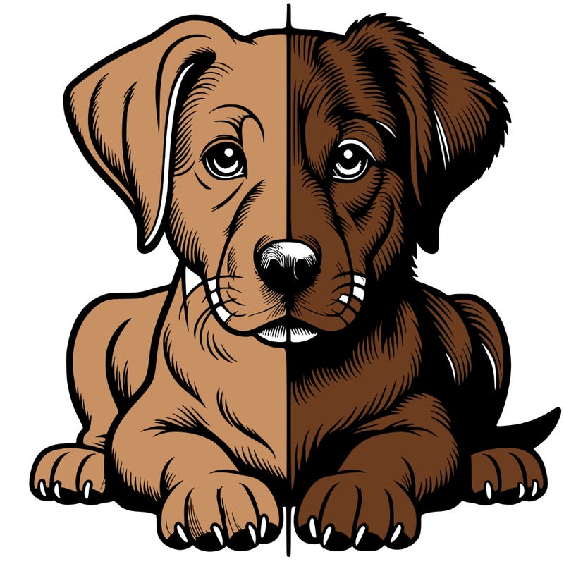 realistic dog split picture