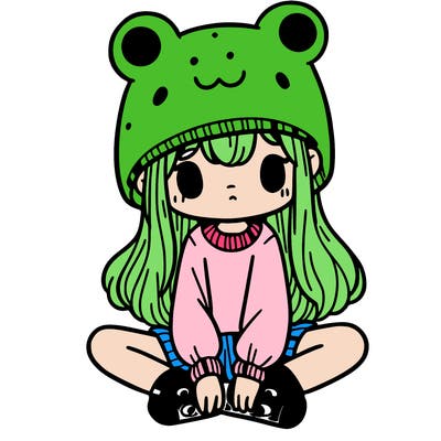 a girl wearing a frog hat and some frog socks