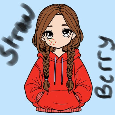 a realistic girl with a oversized hoodie and she has braids