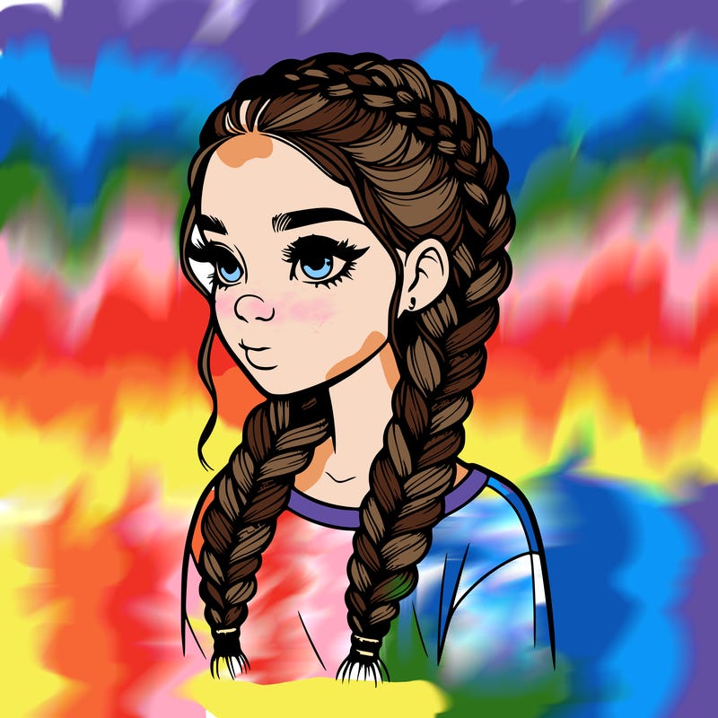 realistic girl with braids