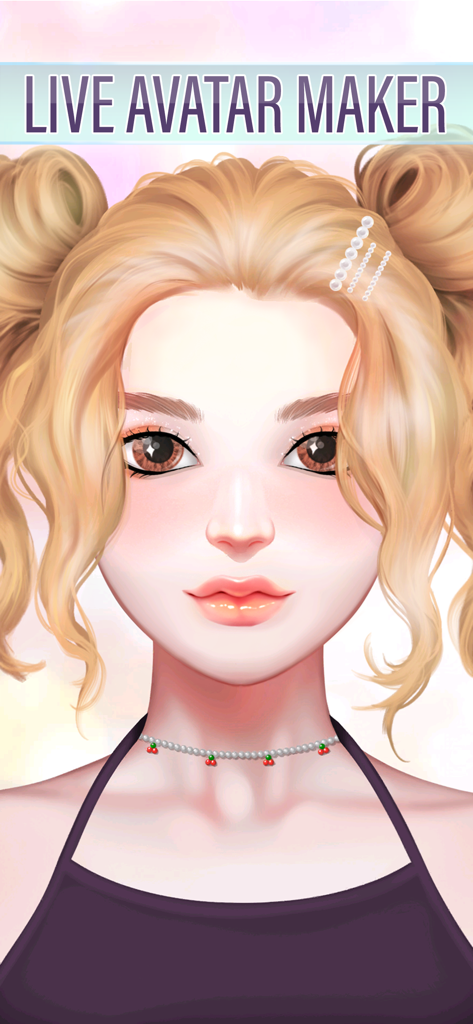 Avatar Maker: OC Dress Up Game - Retrato de un personaje femenino de anime rubio creado en Live Avatar Maker