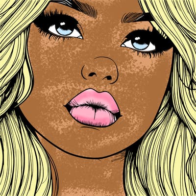 really realistic girl with lips