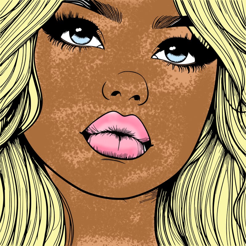 really realistic girl with lips