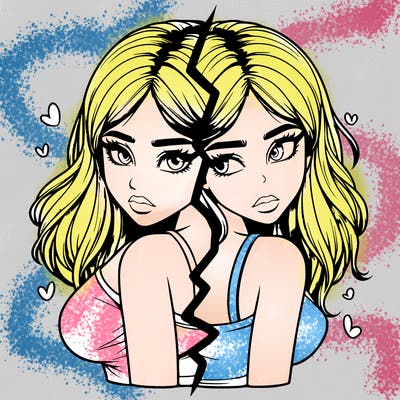 realistic girl split