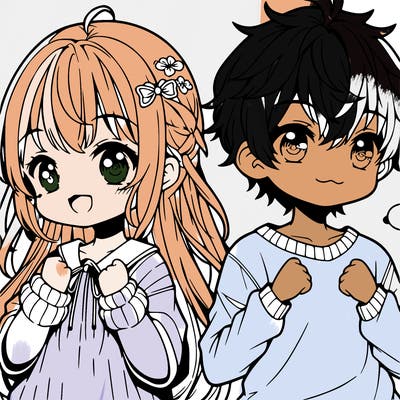 cute anime siblings