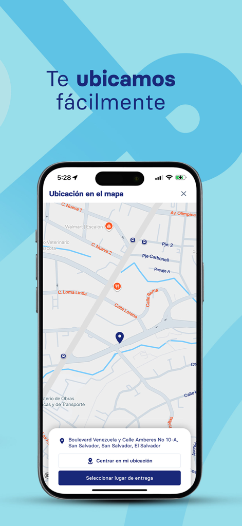 Weris app map interface showing a delivery location in San Salvador El Salvador