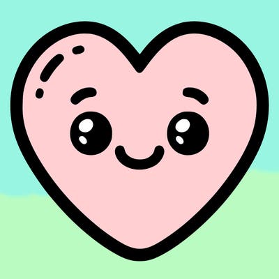 a heart with a smile face