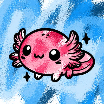 cute easy baby axolotl