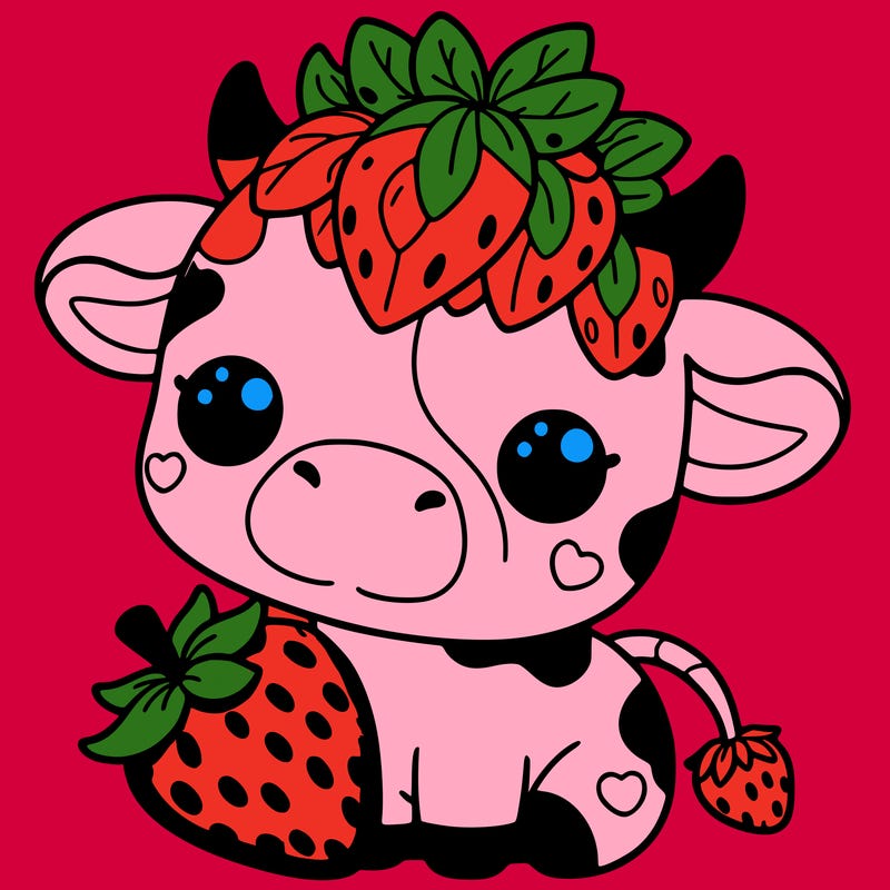 cute strawberry cow