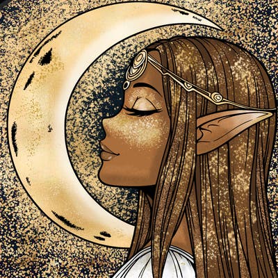 a realistic moon elf