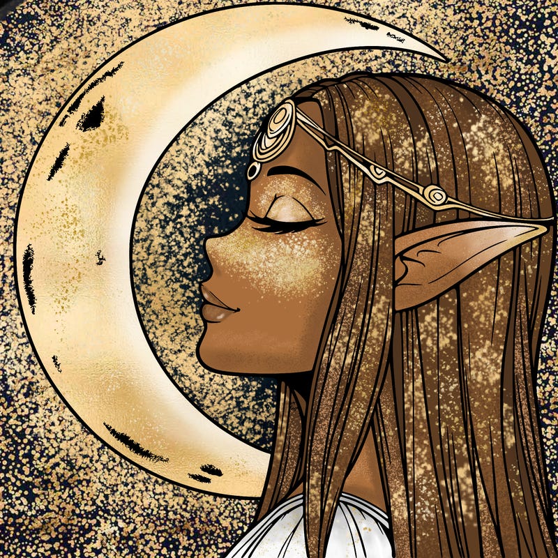 a realistic moon elf