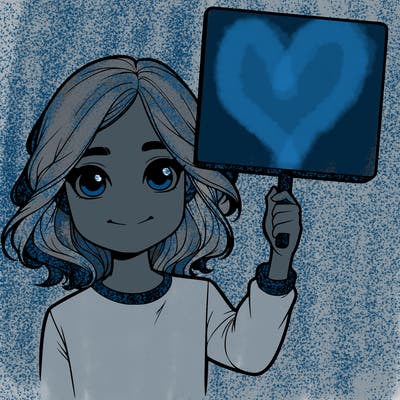 realistic girl holding up a sign