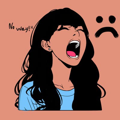screaming realistic, girl