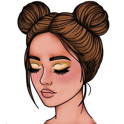 woman with hair buns