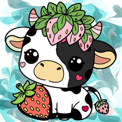 cute strawberry cow